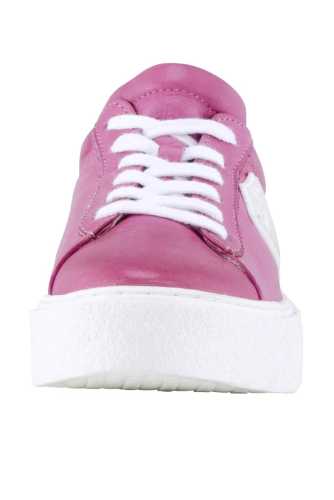 Ledersneaker Heine mit Plateau pink/weiss